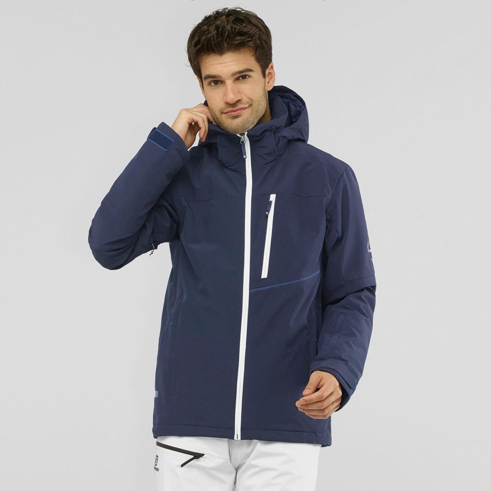 Navy Men's Salomon BLAST M Ski Jackets | 784-SNEUDH