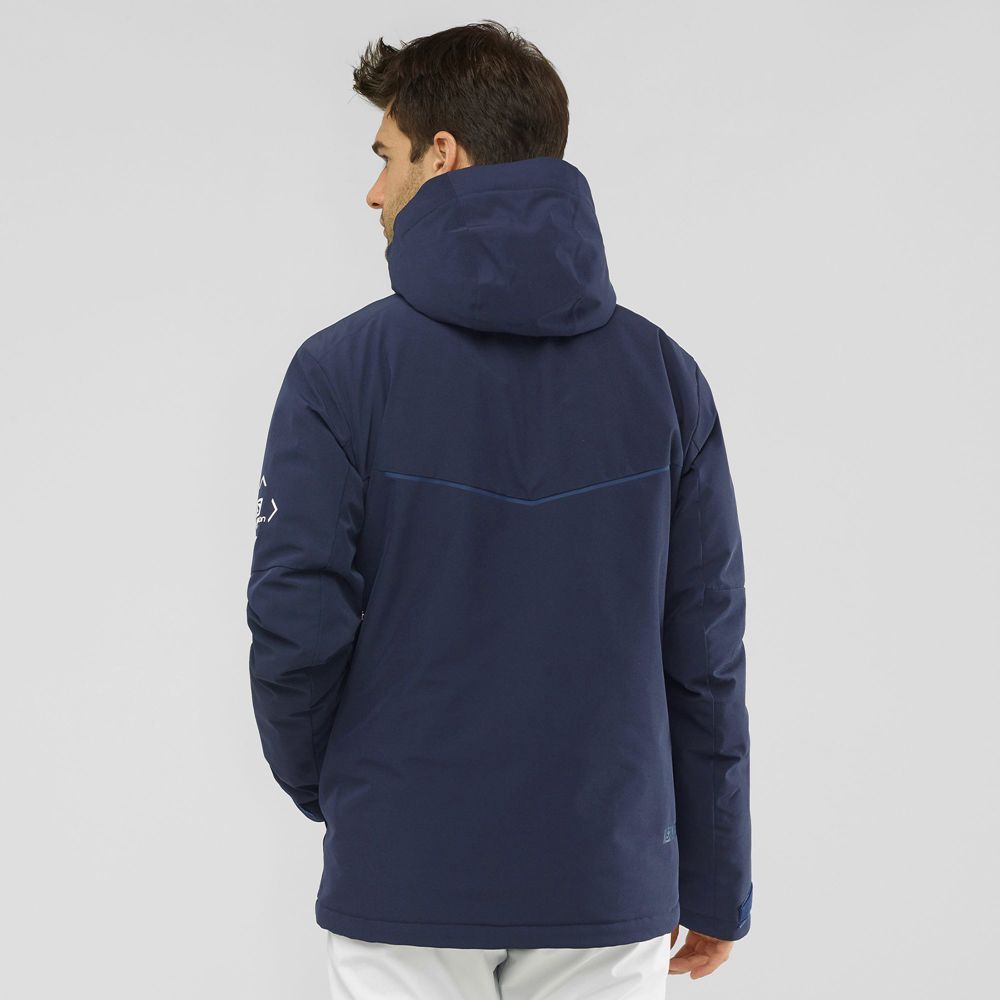 Navy Men's Salomon BLAST M Ski Jackets | 784-SNEUDH