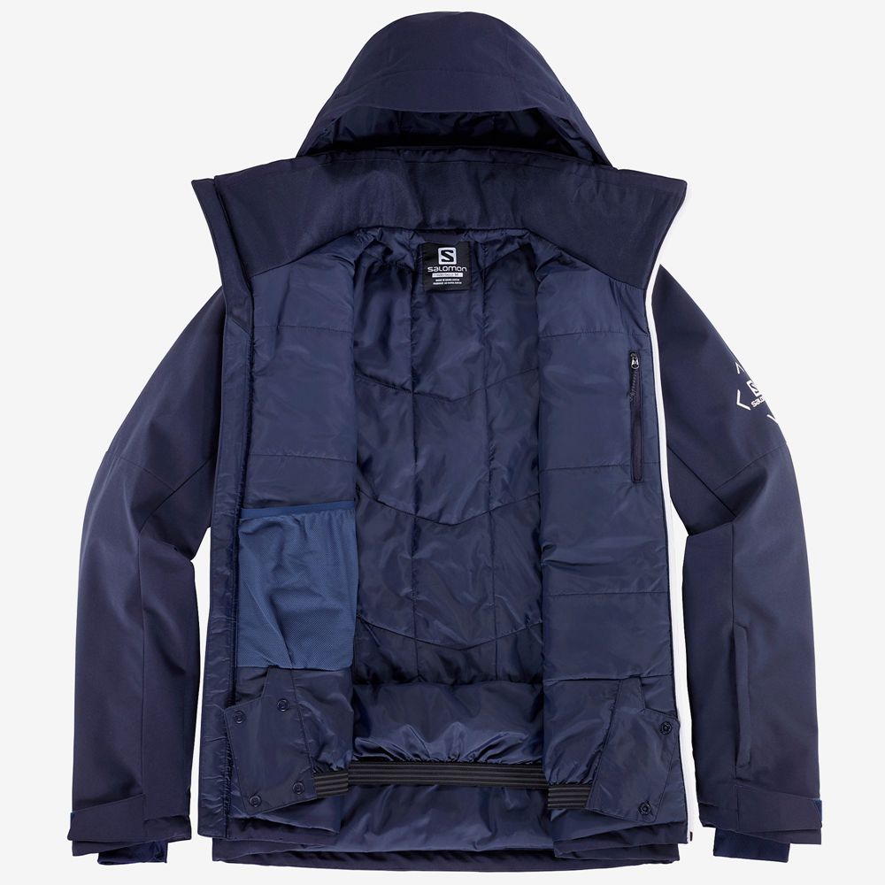 Navy Men's Salomon BLAST M Ski Jackets | 784-SNEUDH