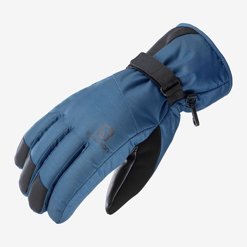 Navy Men\'s Salomon FORCE DRY M Gloves | 329-RDNTOQ