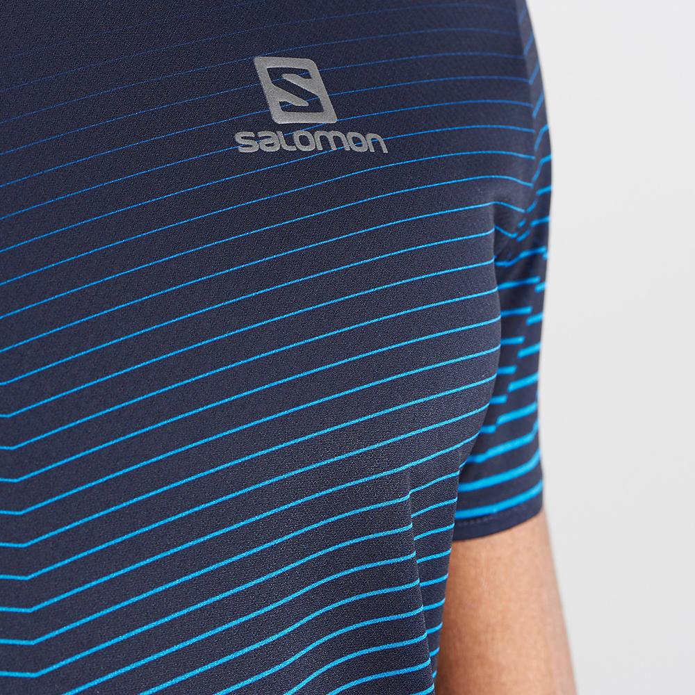 Navy Men's Salomon SENSE M T Shirts | 291-ZQCPJM