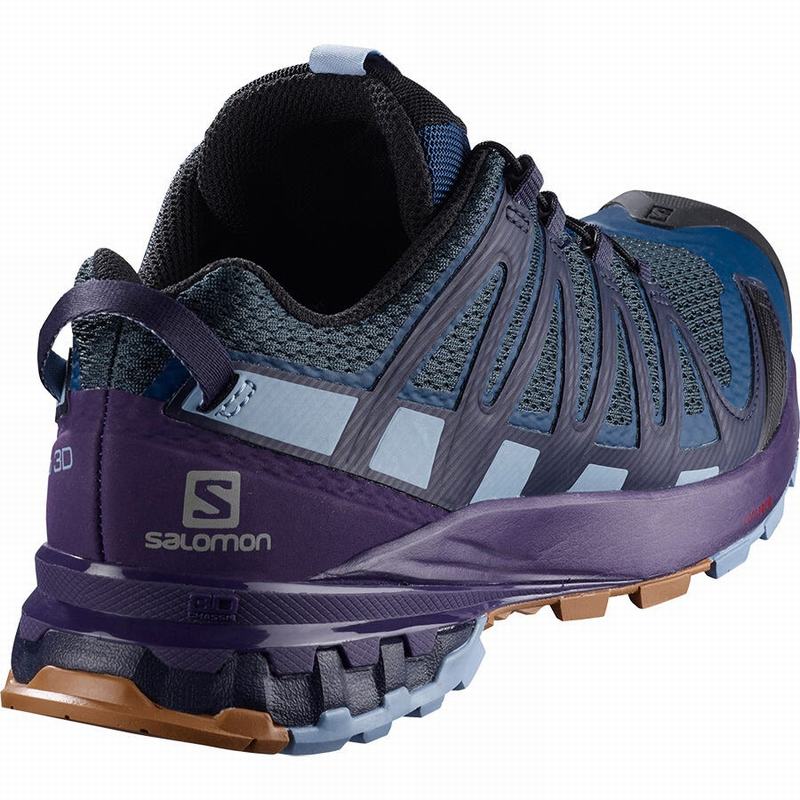 Navy / Purple Indigo Women's Salomon XA PRO 3D V8 Hiking Shoes | 674-LIPYSE