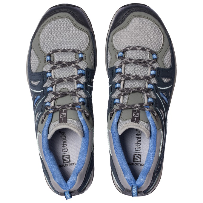 Navy / Silver Women's Salomon ELLIPSE 2 AERO W Hiking Shoes | 438-NVFYOB