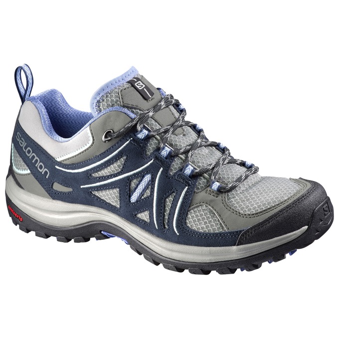 Navy / Silver Women\'s Salomon ELLIPSE 2 AERO W Hiking Shoes | 438-NVFYOB