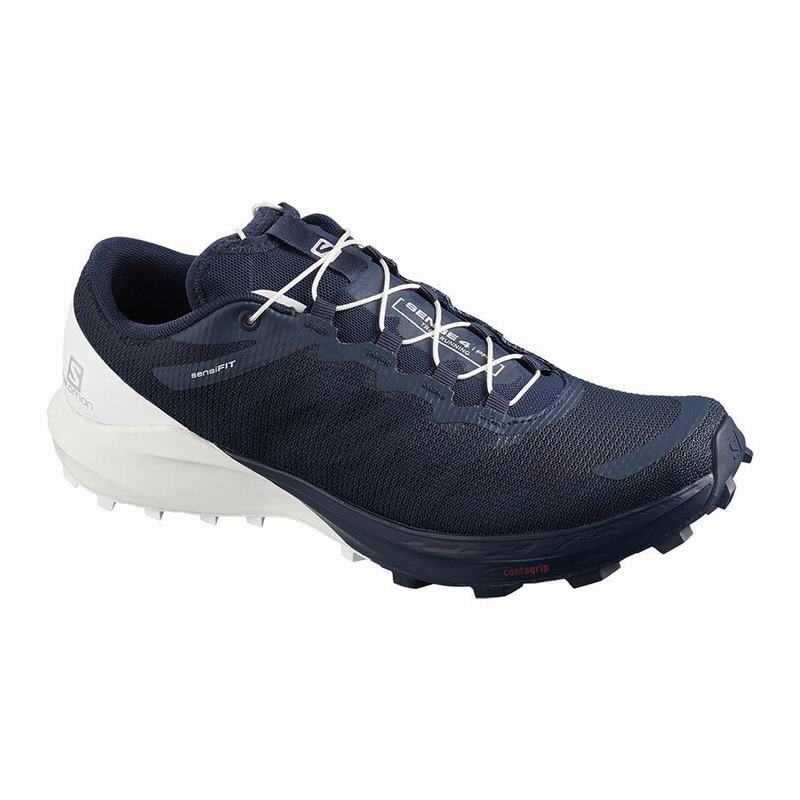 Navy / White Women\'s Salomon SENSE PRO 4 Trail Running Shoes | 476-DLHMUY