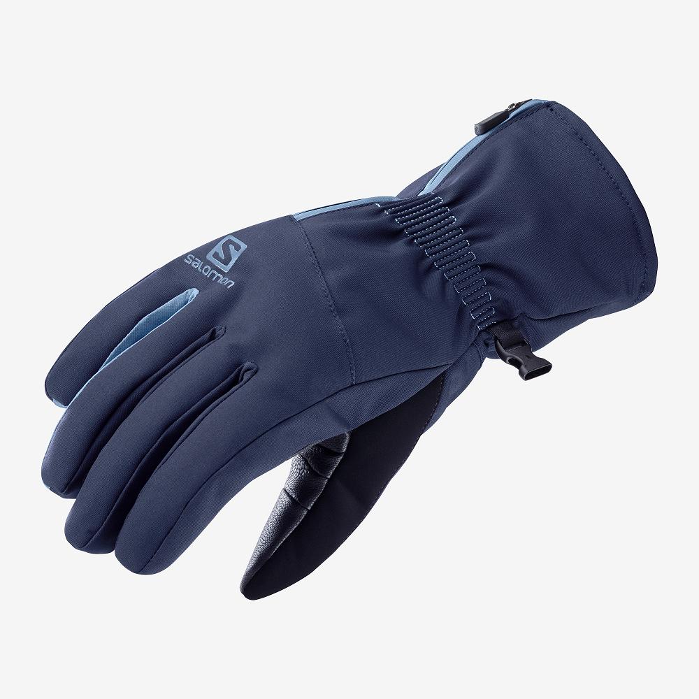 Navy Women's Salomon PROPELLER DRY W Gloves | 542-OQYIXM