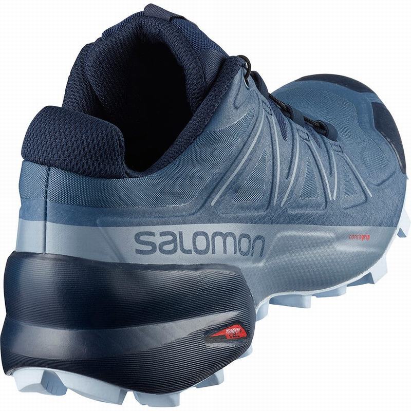 Navy Women's Salomon SPEEDCROSS 5 WIDE W Trail Running Shoes | 506-VXAYNL