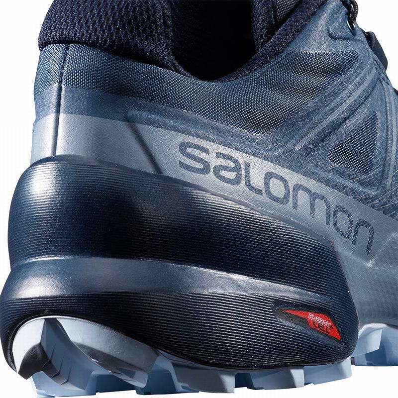 Navy Women's Salomon SPEEDCROSS 5 WIDE W Trail Running Shoes | 506-VXAYNL