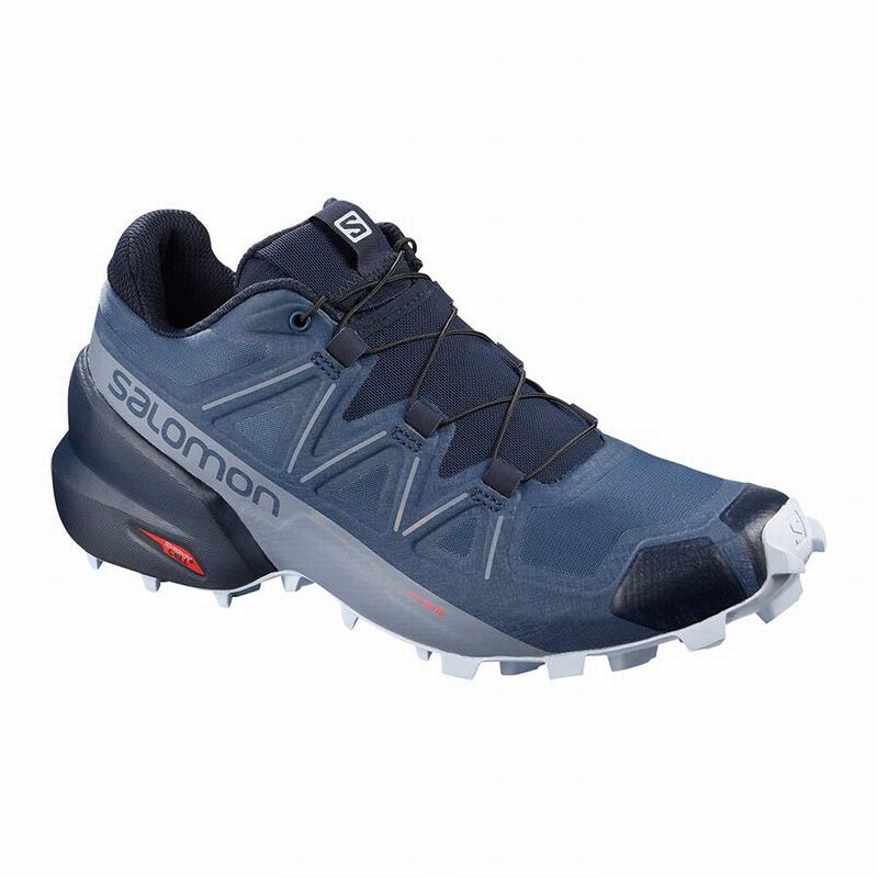 Navy Women\'s Salomon SPEEDCROSS 5 WIDE W Trail Running Shoes | 506-VXAYNL