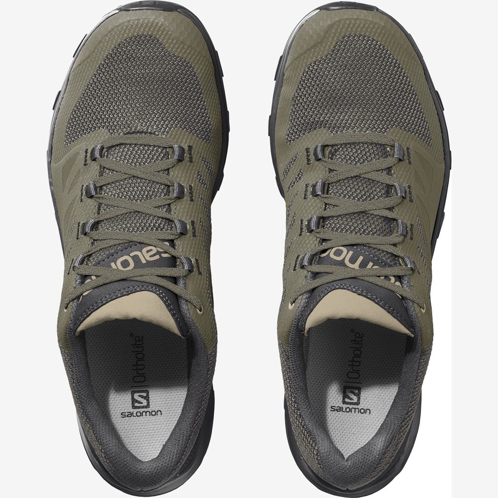 Olive Green Men's Salomon OUTLINE GORE-TEX Hiking Shoes | 725-YCXURT