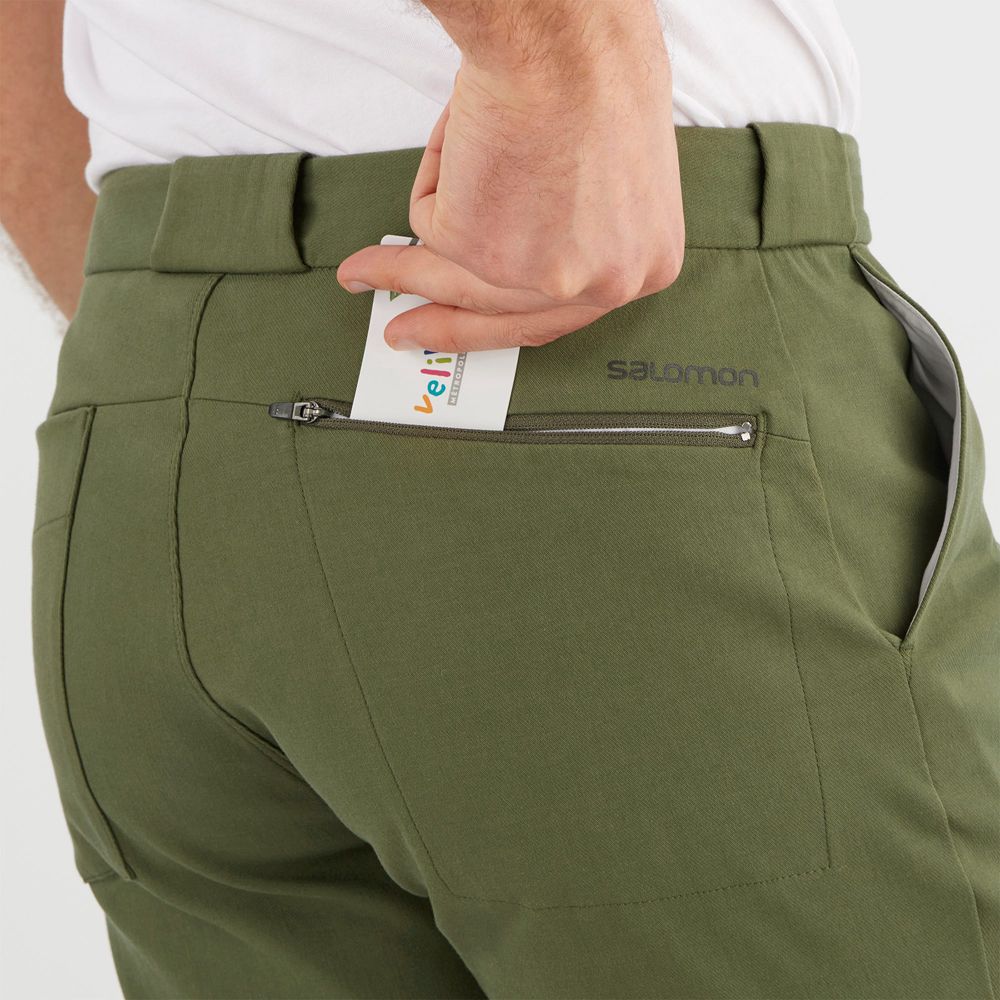 Olive Men's Salomon OUTLIFE CHINO M Shorts | 079-TSKCQP