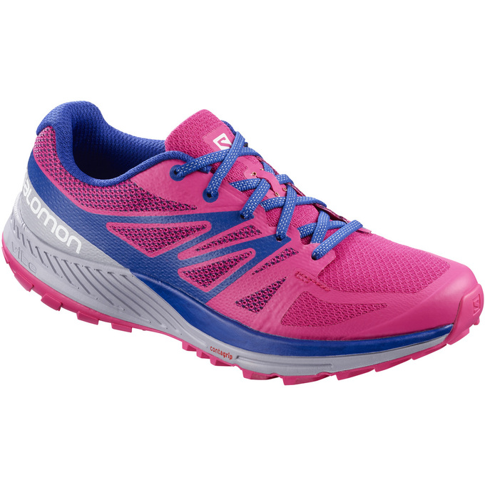 Pink / White Women\'s Salomon SENSE ESE W Trail Running Shoes | 306-HKBQLI