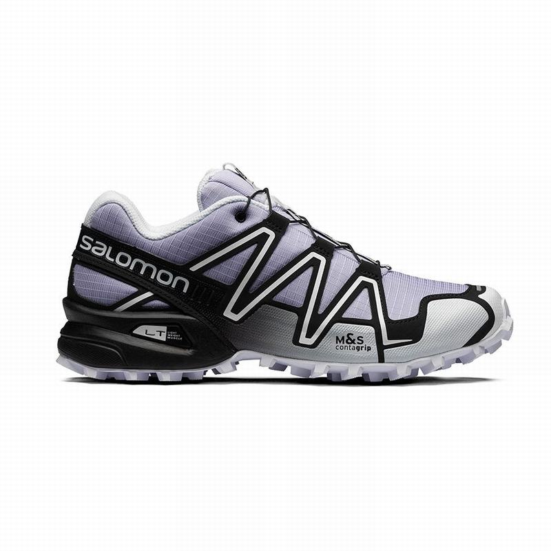 Purple / Black Men\'s Salomon SPEEDCROSS 3 Trail Running Shoes | 568-YWUBVF