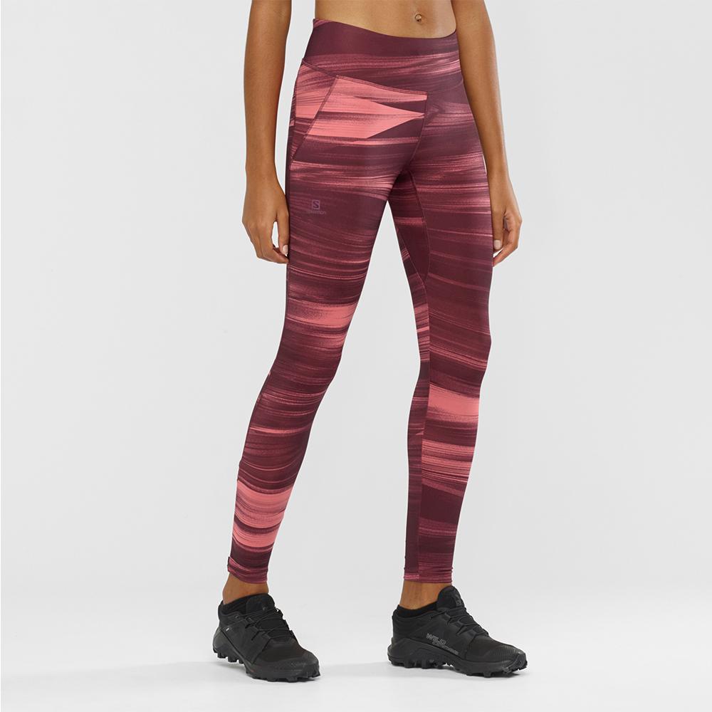 Purple Women's Salomon AGILE LONG W Tights | 479-KMURGX