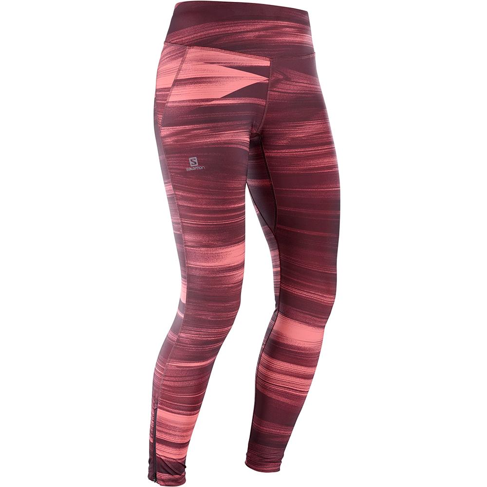 Purple Women\'s Salomon AGILE LONG W Tights | 479-KMURGX