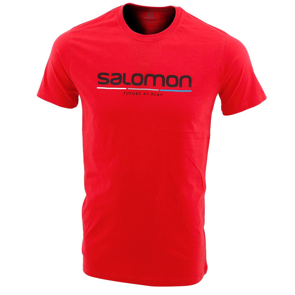 Red Men\'s Salomon NEW RACE SS M T Shirts | 763-NBXTSY