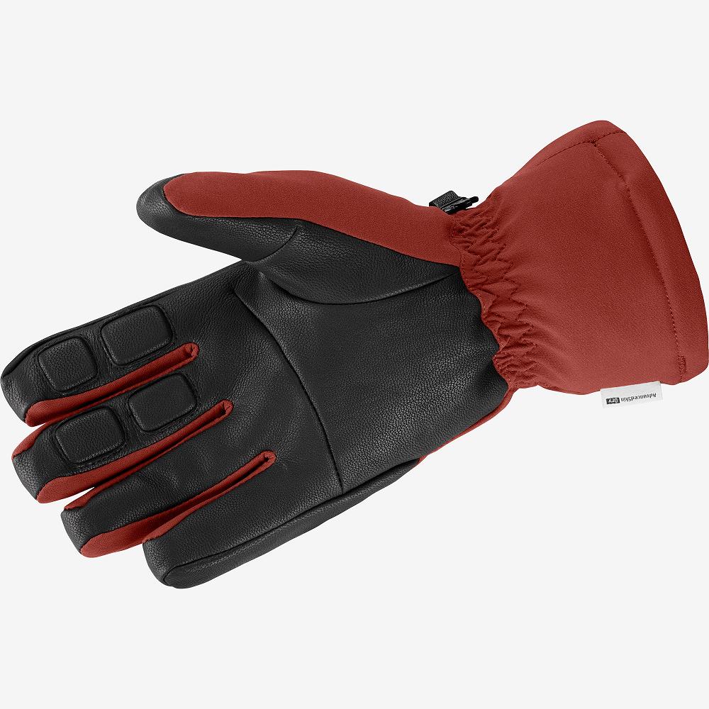 Red Men's Salomon PROPELLER DRY M Gloves | 295-POXSGC