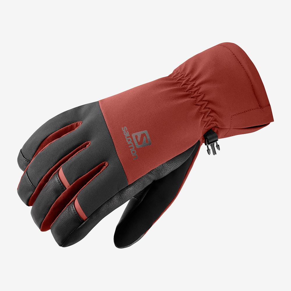 Red Men's Salomon PROPELLER DRY M Gloves | 295-POXSGC