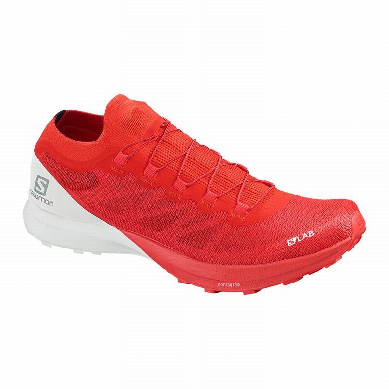 Red / White Women\'s Salomon S/LAB SENSE 8 Trail Running Shoes | 397-UJAGMC