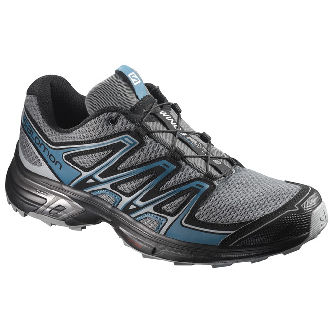 Silver / Black Men\'s Salomon WINGS FLYTE 2 Trail Running Shoes | 134-EDTYHA