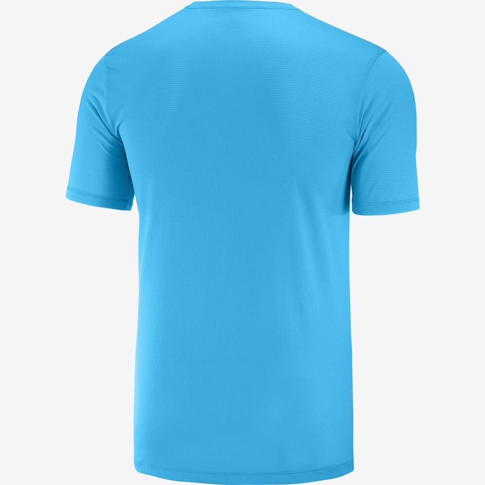 Turquoise Men's Salomon AGILE TRAINING Tops | 705-MFCOZE