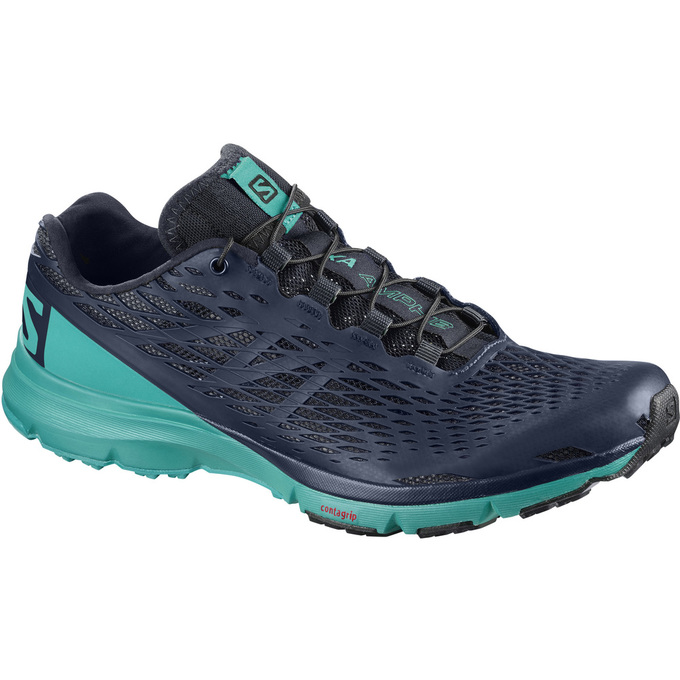 Turquoise / Navy Women\'s Salomon XA AMPHIB W Running Shoes | 328-GQCZWU