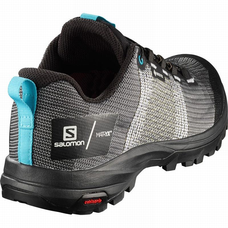 White / Black Women's Salomon OUT GTX W/PRO Hiking Shoes | 974-HTKLUY