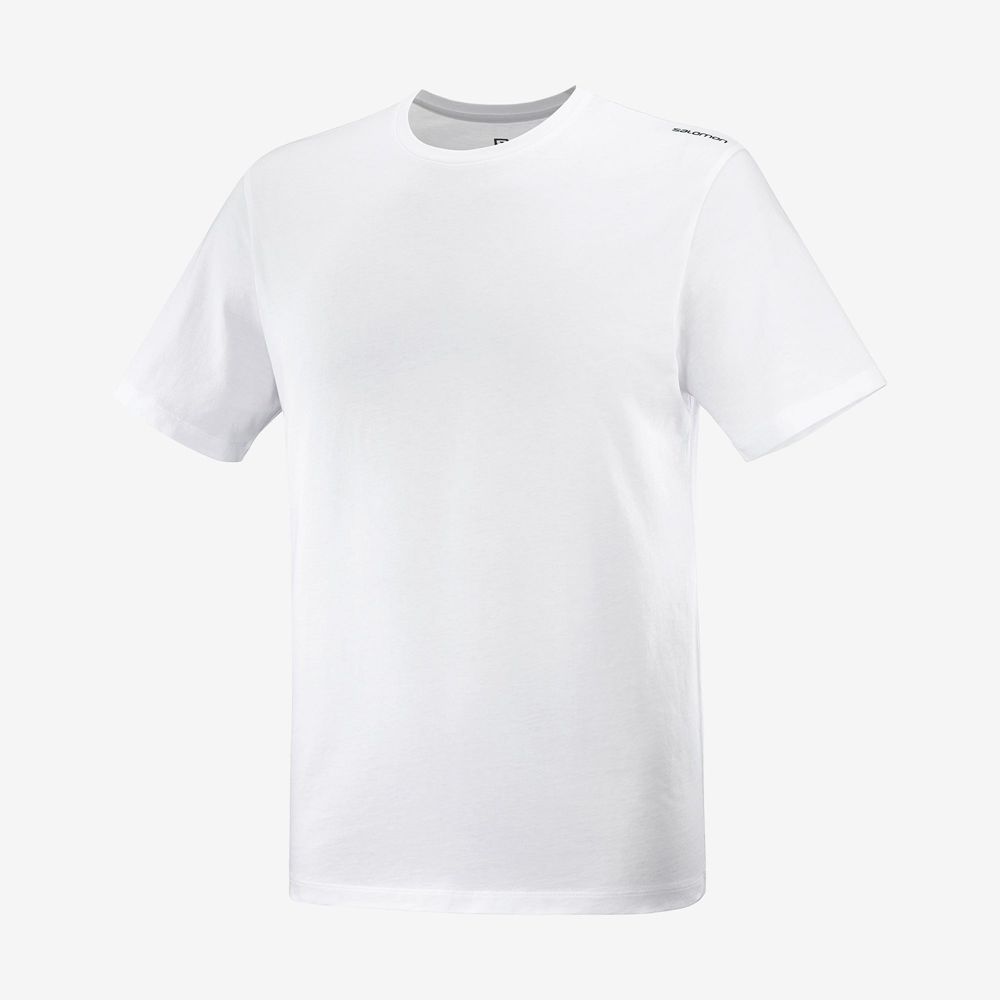 White Men's Salomon OUTLIFE GRAPHIC PACE SS M Short Sleeve T Shirts | 876-LSOGTN