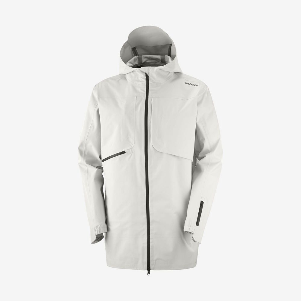 White Men\'s Salomon OUTLIFE WP COMMUTER PARKA M Waterproof Jackets | 592-HXSJNE