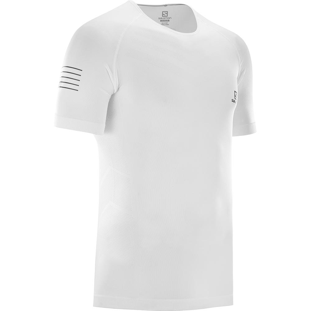 White Men's Salomon SENSE PRO M T Shirts | 286-LAVKYG