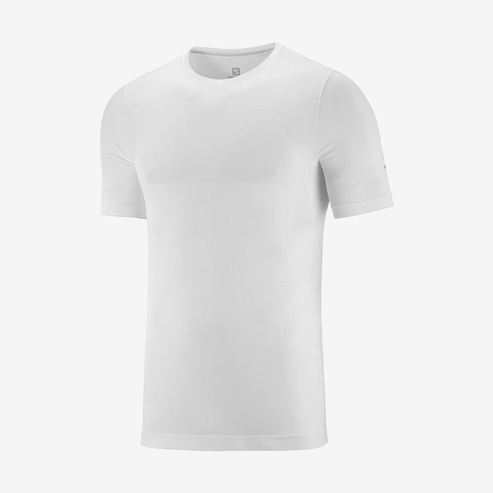 White Men's Salomon SENSE SEAMLESS M Short Sleeve T Shirts | 879-JQEHBZ