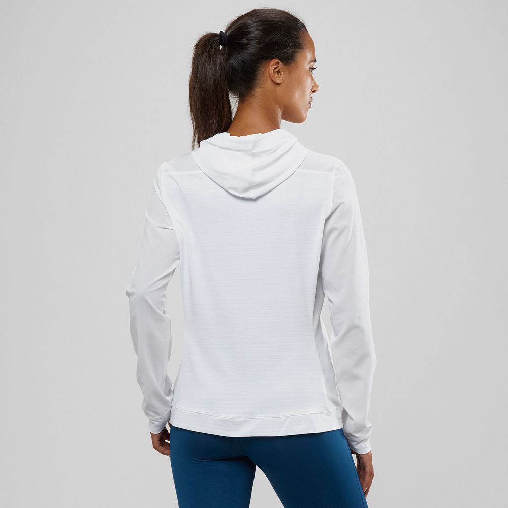 White Women's Salomon COMET LIGHT HOODIE W Midlayers | 218-WDXBZH