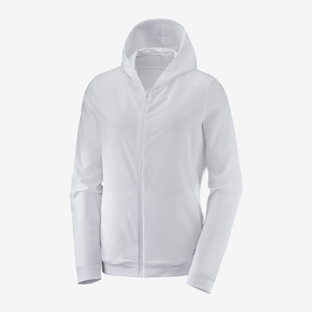 White Women's Salomon COMET LIGHT HOODIE W Midlayers | 218-WDXBZH