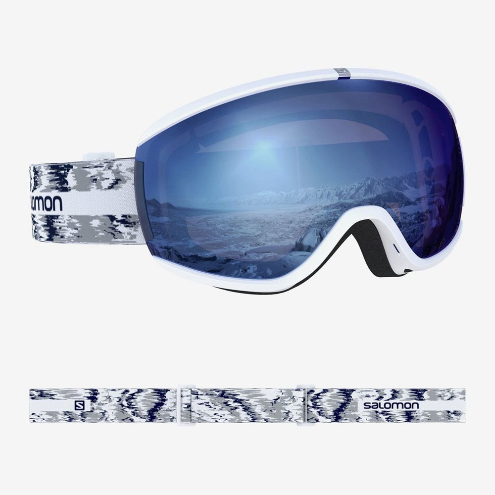 White Women\'s Salomon IVY WHITE GLITCH Goggles | 918-MICVFT