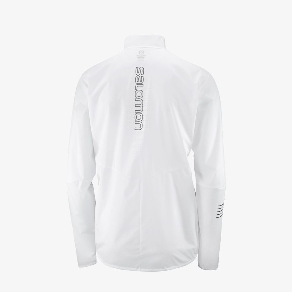 White Women's Salomon SENSE Jackets | 295-RXMGVL