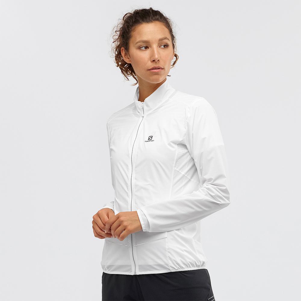 White Women's Salomon SENSE W Jackets | 708-RFKEWQ