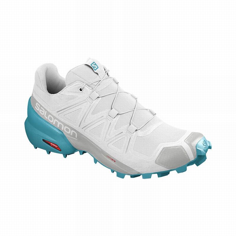 White Women's Salomon SPEEDCROSS 5 Trail Running Shoes | 329-LQXRPG