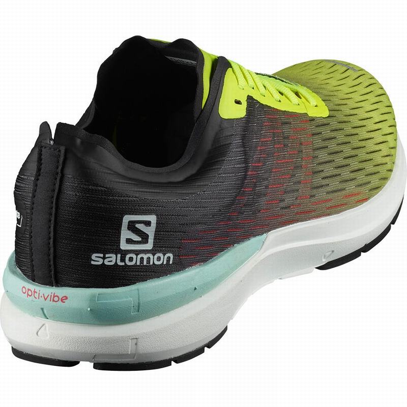 Yellow / White Men's Salomon SONIC 3 ACCELERATE Running Shoes | 583-PBJFGH