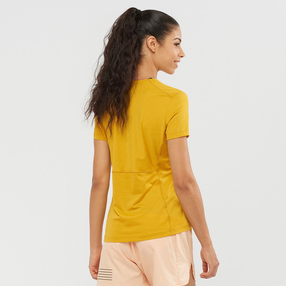 Yellow Women's Salomon XA W Short Sleeve T Shirts | 632-KALHOX