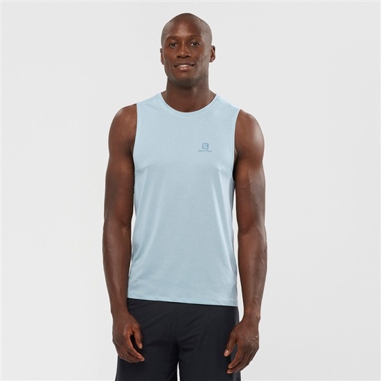 Ashley Blue Men's Salomon AGILE M Tank | 291-FPTIDV