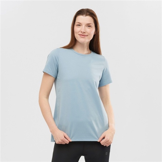 Ashley Blue Women's Salomon OUTLIFE LAYERING W Short Sleeve T Shirts | 923-HFOPZM