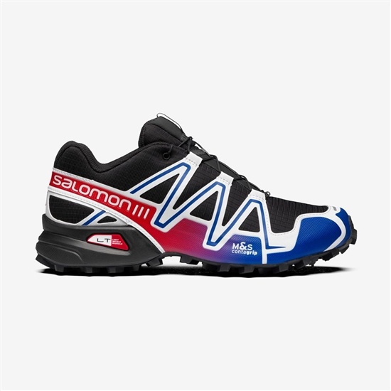 Black / Blue Men's Salomon SPEEDCROSS 3 Sneakers | 310-OPHAVD