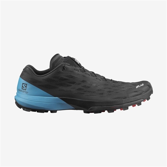 Black / Blue Men's Salomon S/LAB XA AMPHIB 2 Trail Running Shoes | 701-AWTDOF