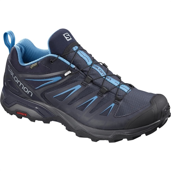 Black / Blue Men's Salomon X ULTRA 3 GTX Hiking Shoes | 653-IQKTPH