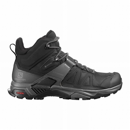 Black / Blue Men's Salomon X ULTRA 4 MID GORE-TEX Hiking Boots | 743-SLJUCG