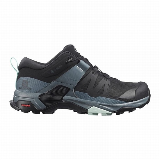 Black / Blue Women's Salomon X ULTRA 4 GORE-TEX Hiking Shoes | 147-XTEHYB