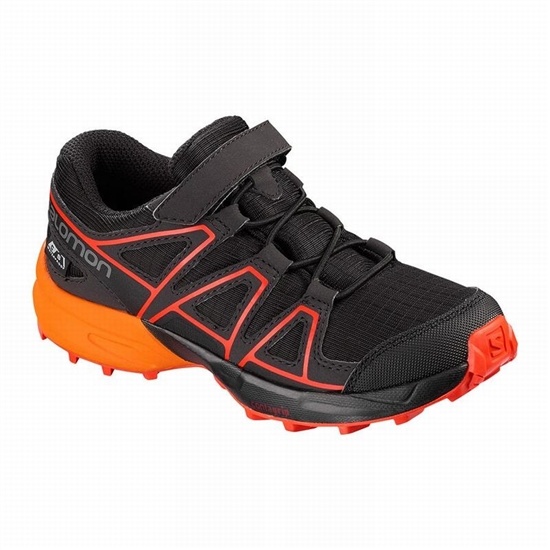 Black / Brown Kids' Salomon SPEEDCROSS CLIMASALOMON WATERPROOF Trail Running Shoes | 578-FEUJAW