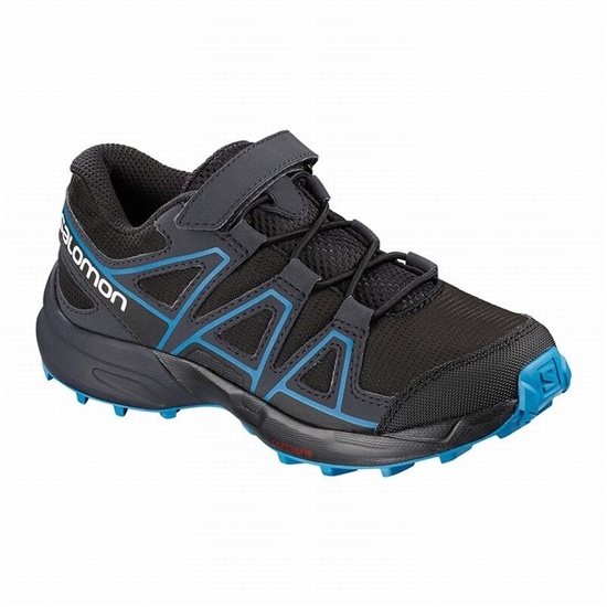 Black / Deep Grey Kids' Salomon SPEEDCROSS Trail Running Shoes | 758-GKCBVS