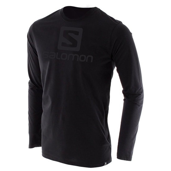 Black Men's Salomon ACHIEVE LS M T Shirts | 547-NDBAXT