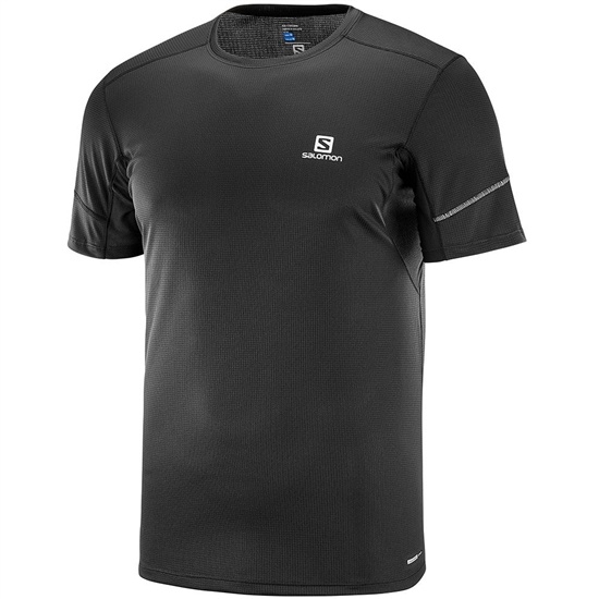 Black Men's Salomon AGILE SS M T Shirts | 784-VMXEAL